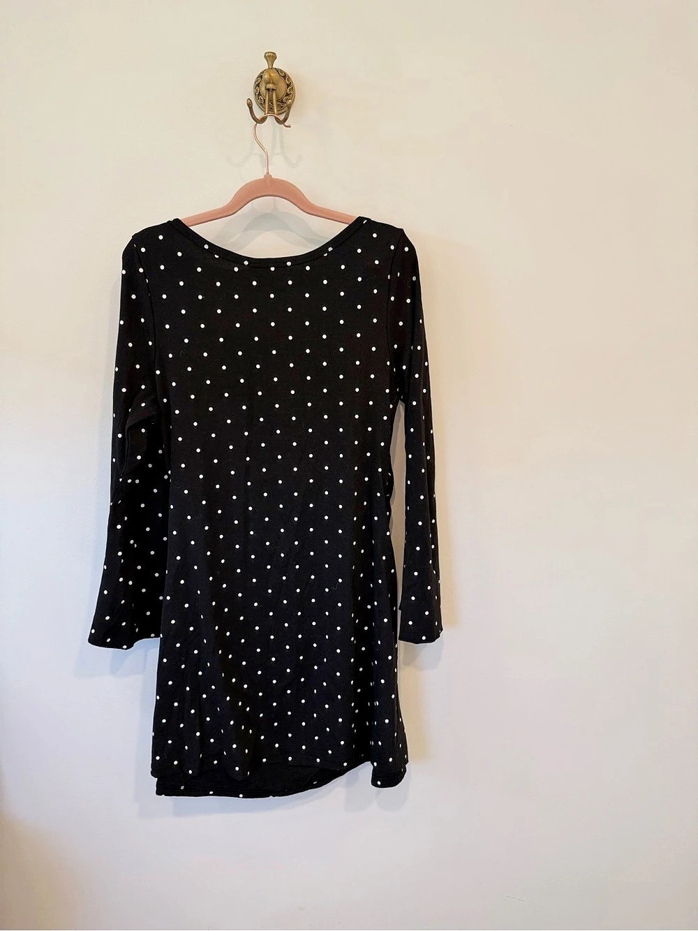 Cider Casual Boat Neck Polka Dot Mini Dress or Long Shirt